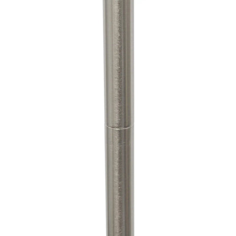 Brushed Nickel Floor Lamp With White Fabric Drum Shade Tall 58 Inch Dope Modern Look Featuring A Foot Switch pole detail
