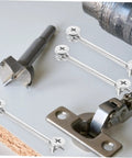 Heavy Duty Furniture Cam Lock Fittings Kit For Cabinets 20 Sets With Double Headed Connectors, rods, hinge, and drill bit