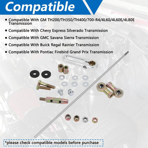 21 Inch Adjustable Transmission Column Shift Linkage Kit Dialed In Shifting For Precise Gear Changes Aluminum Build For Durability And Smooth Driving Feel Easy Install For Most Manual Transmissions, 21-inch aluminum linkage kit with rods and hardware