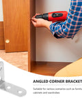 Person installing 16Pc L Shaped Corner Brackets For Cabinets And Tables Right Angle Joints Cold Rolled Steel Furniture Connectors