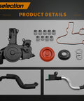 PCV Valve Engine Crankcase Vent Oil Separator Breather Hose Kit For Audi A3 A4 A5 Q5 TT Beetle CC Jetta Passat Tiguan 1.8L 2.0L TSI Drop In Replacement OE Numbers 06H103495AH 06H103495A 06H103495B 06H103495AC components layout on gray background.