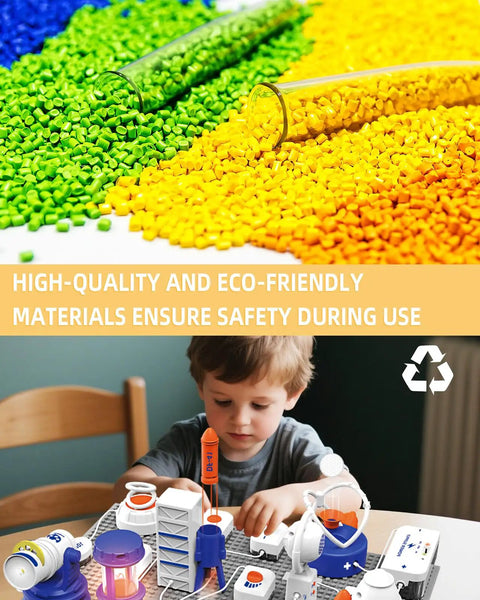 Child assembling Awesome Electronics Lab Kit For Curious Kids With 66 DIY Circuit Parts 1200 Plus Projects Hands On STEM Toy