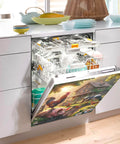 Magnetic Door Cover For Appliances 26 By 23 Inches, Rustic Farmhouse Rooster Pig And Cow Scene on dishwasher panel