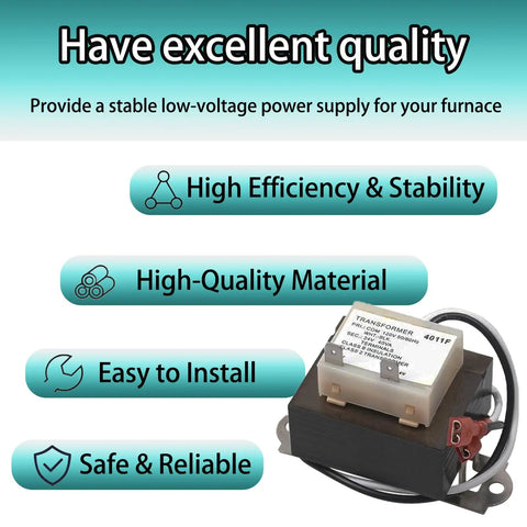 120V To 24V HVAC Transformer For Goodman Amana Furnaces 40VA Class 2 Control Primary 120V Secondary 24V Foot Mount Multi Tap Replacement Furnace Transformer with connectors and labels.