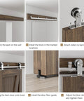 Stainless Steel Sliding Door Hardware Kit For Single Wooden Door Top Mount T Style Track System installation steps
