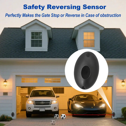 Gate Opener Infrared Sensor Kit for Outdoor Use with Photocell IR Beam Photo Eye Sensor Motion Detector near garage door