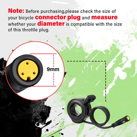 3 Pin Female Ebike Thumb Throttle For Bafang BBS01B BBS02B BBSHD Mid Drive Motors, Speed Control Finger Throttle For Bafang Conversion Kit, Compatible With Bafang Electric Bike Power System