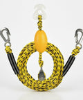 Marine Tow Line With Pulley Bungee Dock Line Stainless Steel Center Pulley for Smooth Towing and Shock Absorption, Yellow