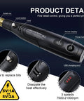 Cordless resin drill by LET'S RESIN, black handheld tool with USB charging and 3-speed control for resin jewelry making