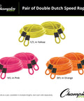 Double Dutch Licorice Speed Jump Ropes Set of 2 Orange 30 Ft Color Coded Lengths Durable Vinyl Ropes for Fast Smooth Rotations
