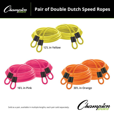 Double Dutch Licorice Speed Jump Ropes Set of 2 Orange 30 Ft Color Coded Lengths Durable Vinyl Ropes for Fast Smooth Rotations