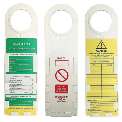 Scaffold Status Tags And Holders Set Of 10 With 11.75 Inch Height And 3.5 Inch Width Heavy Duty Tag Holders For Daily Inspections Danger Do Not Use Label Reminders Tracks Weight And Safety Status At Jobsite, white PA holders