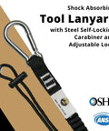 Shock Absorbing Tool Lanyard With Steel Self Locking Carabiner Adjustable Loop And One Hand Release 15 Pound Weight Capacity