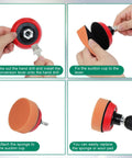 Assembly of 134Pack 3 Inch Wet Dry Sanding Discs Kit For Drill With Sixty To Ten Thousand Grit And One Eighth, One Quarter, Five Eighths Inch Adapters