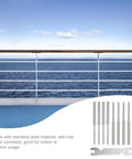 Stainless Steel Thread Lag Screws Three Sixteenth Inch Left And Right Hand Thread Cable Railing Kit with ocean deck view