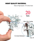 Assorted Wing Bolts And Nuts Kit With Washers For Quick Setup 20 1/4-20 By 1 Wing Screws, silver zinc coated, in hand view