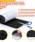 Heavy Duty Self Adhesive Felt Strips 40 X 5 Inch Roll showcasing black felt tape with scissors and adhesive backing.