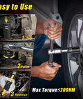 17mm Lug Nut Remover For Stripped Bolts And Rounded Nuts Wheel Lock Removal Kit in use showing three-step process on car wheel