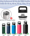 Chug Cap Lid Replacement For Rambler Water Bottle 18 Oz 26 Oz 36 Oz 64 Oz Screw Top Fits Rambler Models shown with bottles
