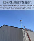 Heavy Duty Stainless Steel Chimney Support Bracket Kit For Pellet Stove Water Heater Vent installed on a roof with a blue sky.