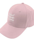 Omnia Vincit Pink Breathable Hat For Women With Adjustable Buckle Everyday Wear Cap shown in side view angle.