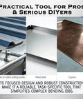 Sheet Metal Bender With Dual Station Rollers For 0 To 100 Degrees, Lightweight Workhorse 7 Inch Tool For Pros And DIYers.