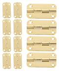 Antique Gold Rounded Corner Iron Hinges For Wooden Jewelry Boxes And Cabinets Four Hole Vertical Mount Enhanced Load Support