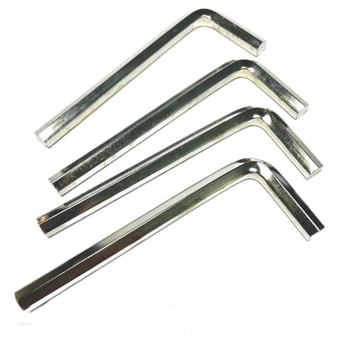 Four Piece One Quarter Inch Allen Wrench Set With Long Arm L Shaped Hex Keys, 3.54 Inch Long Arm And 1.38 Inch Short Arm