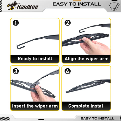 No Sweat Ten Inch Rear Wiper Blade Slick Streak Free Smooth Operator Oem Replacement installation steps with wiper arm alignment.