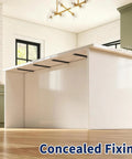 Kitchen island with Six Pack Heavy Duty Countertop Brackets 14 Inch Long By 6 Inch High, 1.6 Inch Wide, 8 Mm Thick, in black