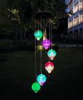 Colorful Solar Hot Air Balloon Lantern and Wind Chimes for Garden Outdoor Hanging Lights Waterproof Color Changing LED.