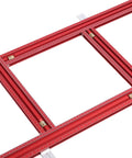Adjustable Aluminum Router Template With 800 Millimeter Guide Rail And Dual Measurement Scales For Precision Woodworking Projects Smooth As Butter So You Can Nail It Fast, red aluminum guide rail close-up.