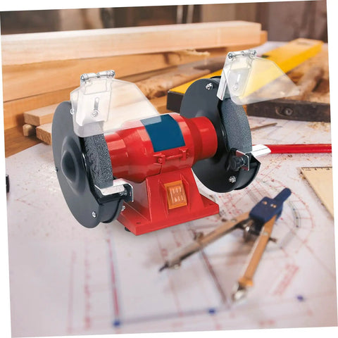 Bench grinder with Stainless Steel Bench Guard Set, 20 Pack, Heavy Duty Tough As Nails Impact Resistant Safety Shields for surfaces.