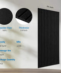 Hassle Free Peel And Stick Acoustic Wall Panels 10 Pack Sound Dampening Foam Tiles Noise Killing Room Decor Black 48X24 Inch with thickness info.