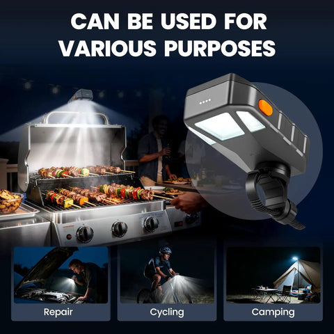 Grill Light For Blackstone Griddle And Weber Grill Rechargeable BBQ Lights With 160 Degree Beam in various use settings