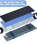 Five Pack NVMe SSD Heat Sink Cooler For 2280 M2 Drives With Aluminum Fin Design And Thermal Silicone Pads To Maximize Cooling For Desktop PCs And Workstations Compatible With Single And Double Sided 2280 SSDs Black, shown with pads