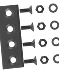Beefy Barn Door Track Connector Plate Metal Flat Mounting Plate For Door Hardware Kit Heavy Duty Track Fixing Plate With Hex Holes And Mounting Screws Easy Install Barn Door Hardware Upgrade, displaying black metal plate and hardware components.