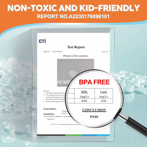 Test report showing BPA free certification and non-toxic safety, confirming Legit Silicone Baby Proofing Edge Guards And Corner Protectors.