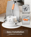 4 Inch LED Recessed Downlights Kit With Dimmable Baffle Trim, 660 Lm, 11W, Selectable CCT 2700K 3000K 3500K 4000K 5000K, Easy Install