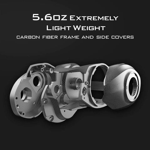 Zephyr BFS Baitcasting Reel Drag Clicker Version for Left Hand Anglers carbon fiber frame detailed view