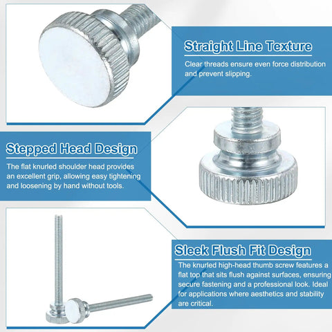 Hella Durable M4 X 40mm Knurled Thumb Screws 20 Pack Metric Shoulder Grip Knobs Solid Carbon Steel for secure applications.