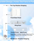 Durable design of Portable Window AC Seal Kit with 5.9 Inch Hose Adapter showing weather stripping and components