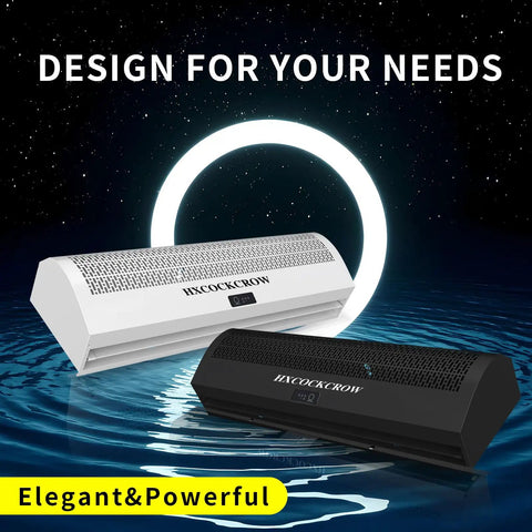 36 Inch Wall Mounted Air Curtain For Commercial Doors With Magnetic Switch, sleek white and black design, energy-saving.