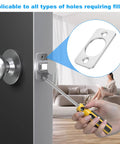 Installation of 2 Pack Stainless Steel Strike Plate Backplate For Doors Two And One Quarter Inch Round Corner Deadbolt Lock Latch Plate