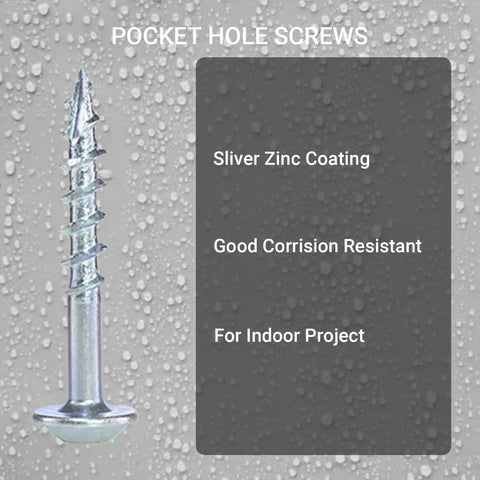 600 Pack No 8 Screws For Interior Pocket Hole Joinery One And A Quarter Inch Length Coarse Thread Square Drive Washer Head