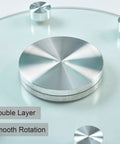 Close-up of Rotating Food Turntable For Dining Table With 360 Degree Spin, showcasing its double-layer and smooth rotation design.