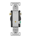 Back view of the 20 Amp Tamper Resistant NEMA 6-20 Wall Receptacle Beefy Commercial Grade Single Outlet 250 VAC UL Listed 2 Pack With White Wall Plate And Mounting Hardware Kit showing metal terminal connections.