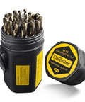29 Piece M35 Cobalt Drill Bit Set For Steel Wood Plastic Sheet Metal With Durable Round Shank And Cup Type Holder Ideal For Pros And DIYers