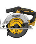Slick Pro Grade Rugged Brushless Cordless Circular Saw 20V Max 6 1/2 Inch with yellow blade for precise cutting.