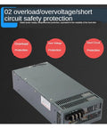 2000W Adjustable CC CV Switching Power Supply With Wide Voltage Range From 12V To 110V 0 To 150A Display Bench Side View